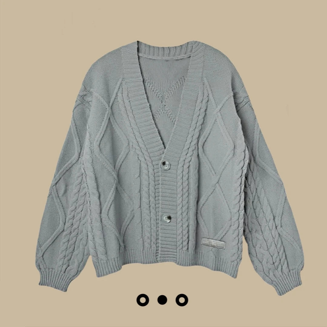 2025 New Collection  Loose Fit Warm Cropped Cardigan Women Y2k Cardigan Female Oversized Sweater Spring Ttpd Grey Cardigan Women